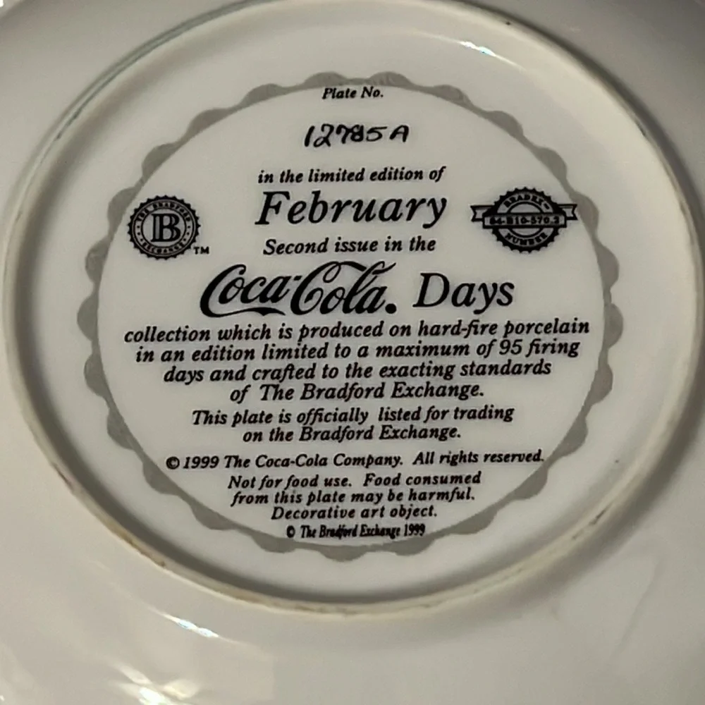 Coca-Cola Limited Edition February Plate #12785A - Picture 3 of 6